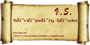 Vörösváry Sándor névjegykártya