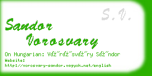 sandor vorosvary business card